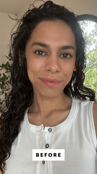 Shipin before using the Shark Glossi Blowout Brush