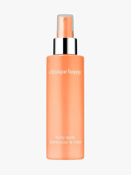 Clinique Happy Body Spritz Fragrance Spray in branded component on a light gray background