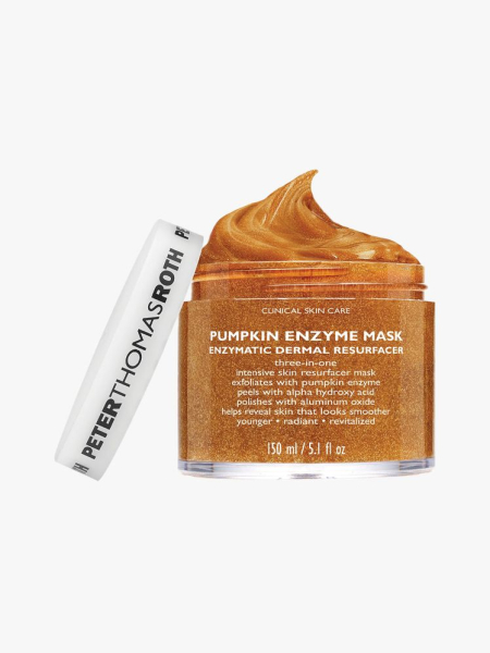 Peter Thomas Roth Pumpkin Enzyme Mask in branded tub component on a light gray background