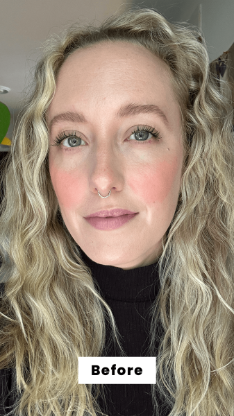 McGrath before applying the VioletteFR Lip Nectar