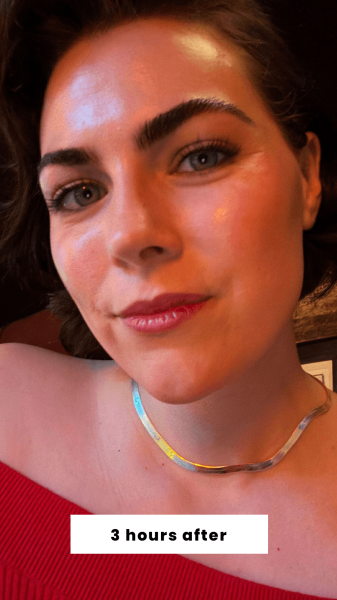 Dall'Asen 3 hours after applying Wonderskins Wonder Blading Lip Stain Masque